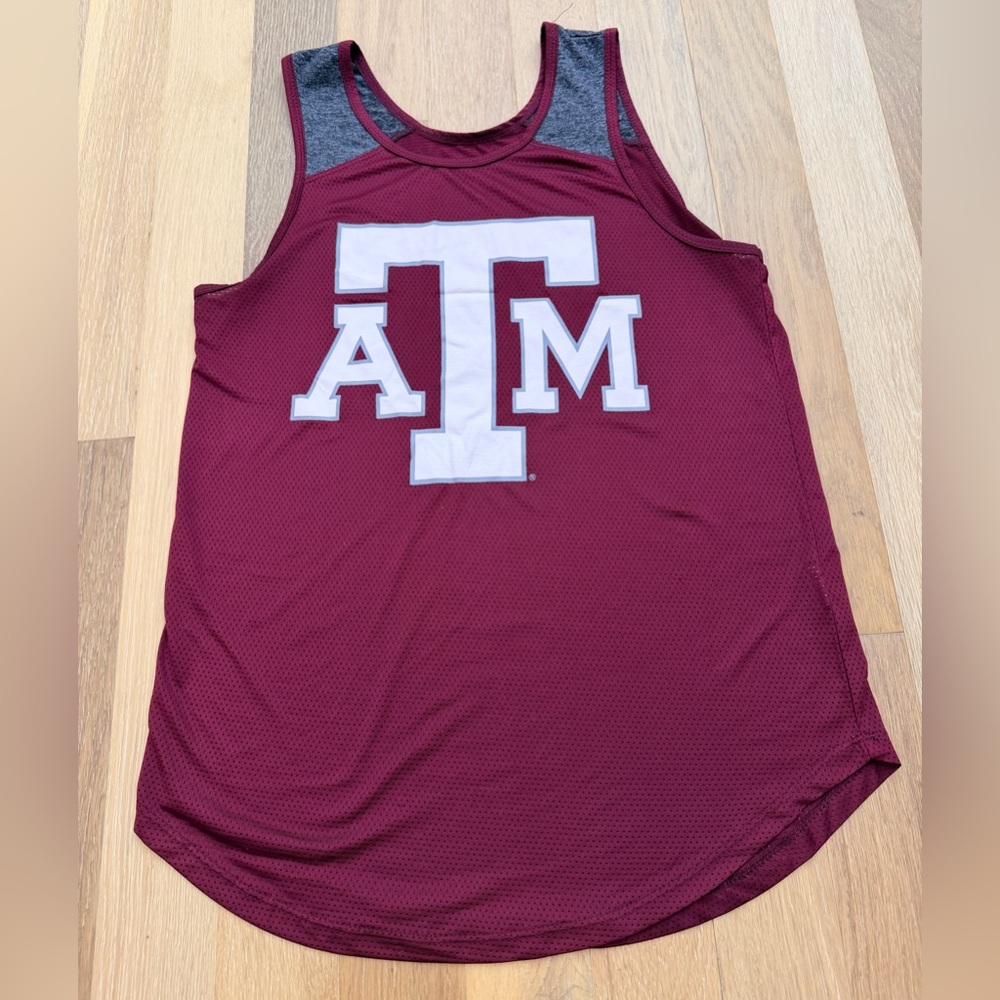 Texas A&M Women’s Maroon & White Sleeveless Jersey Top Size Medium